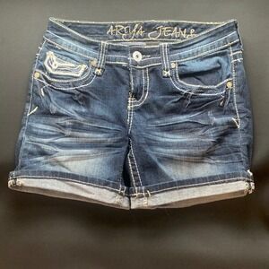 Ariya Blue Jean Denim‎ Thigh Length Shorts 5 Pockets Women's Size 3/4